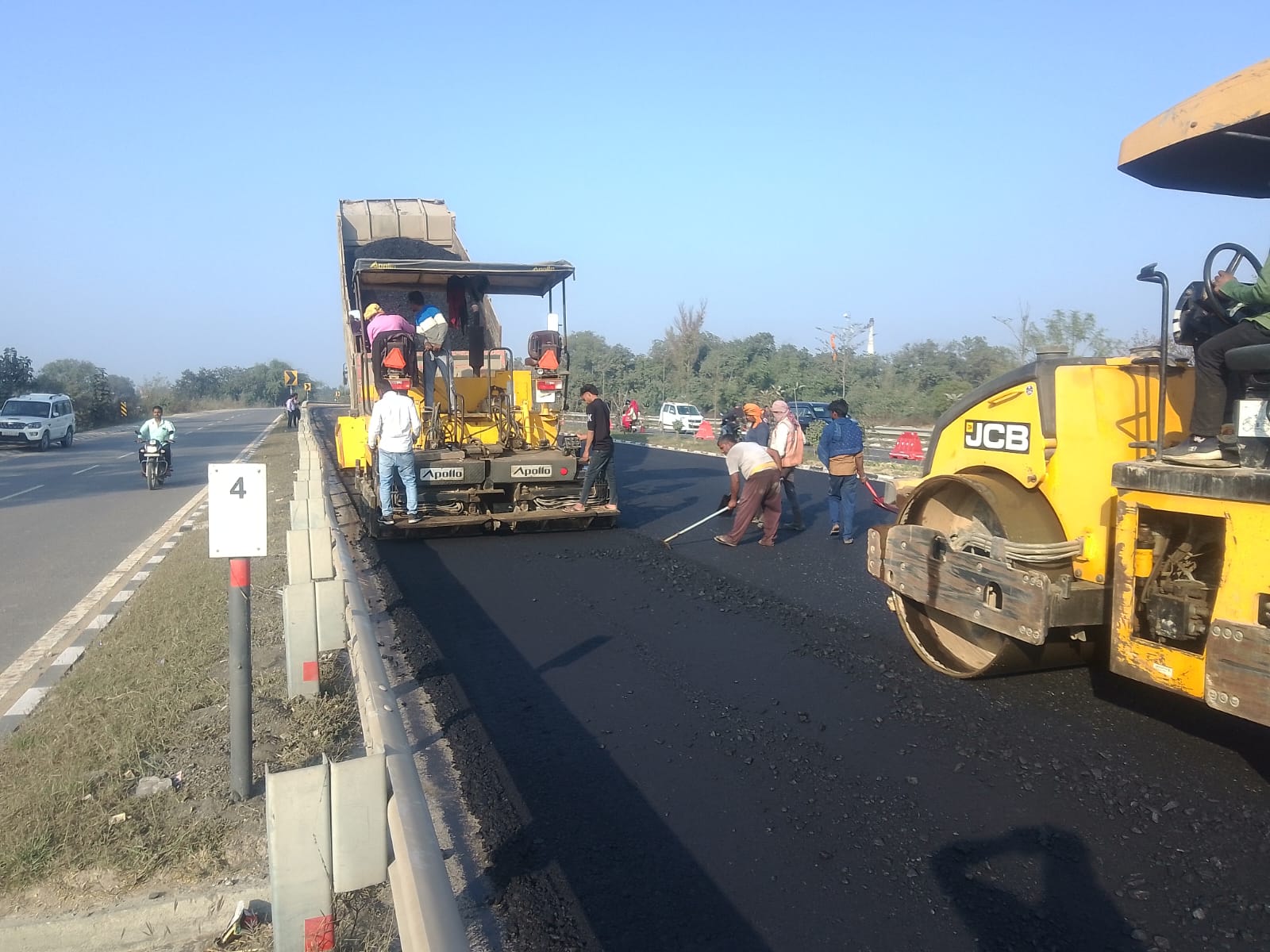 Road construction team