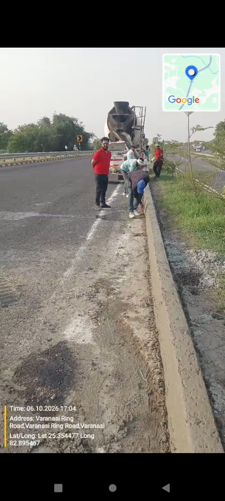 Road work progress