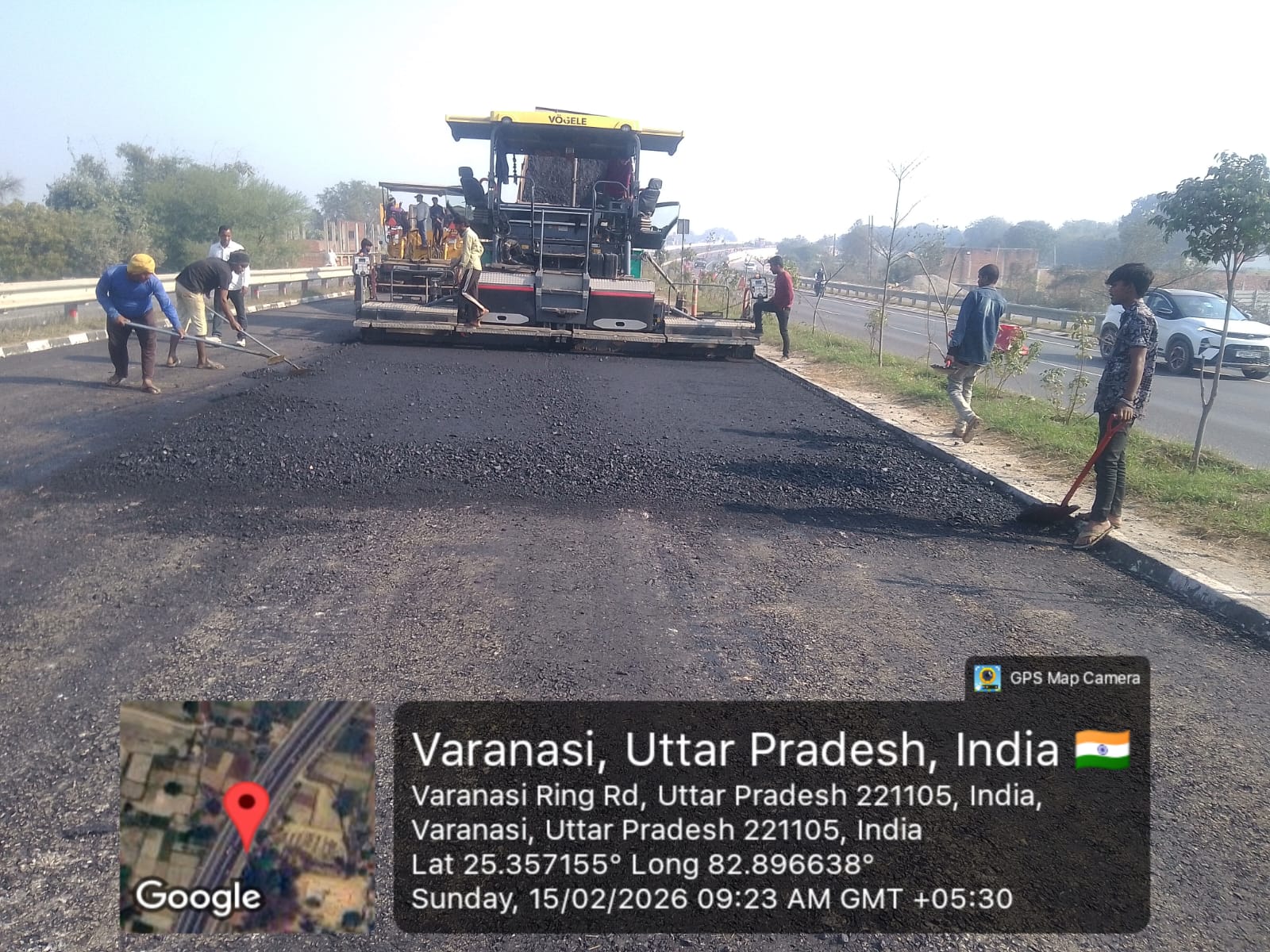 Road construction work